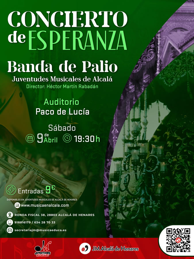 CONCIERTO DE ESPERANZA - BANDA DE PALIO DE JUVENTUDES MUSICALES DE ALCALÁ